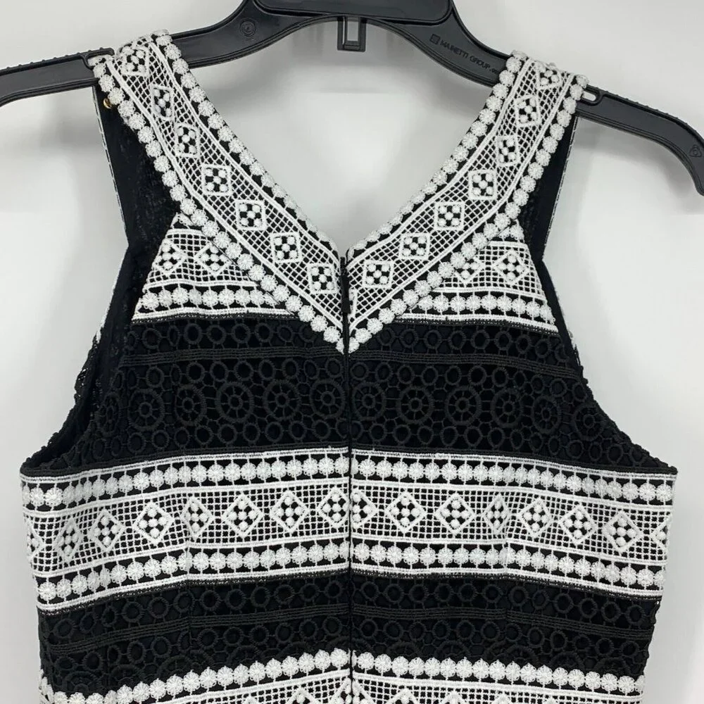 Kate Spade Dress Scenic Route Colorblock Lace Black V Neck NWT